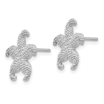 14k White Gold Starfish Post Earrings — alternate view