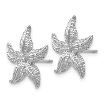 14k White Gold Starfish Post Earrings — alternate view