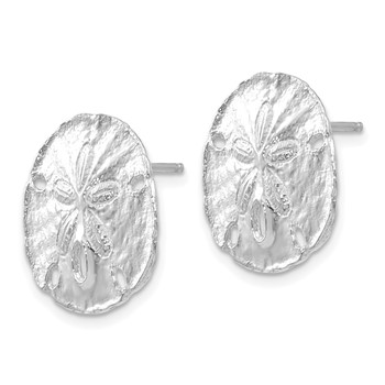 14K White Gold Large Sanddollar Post Earrings — alternate view