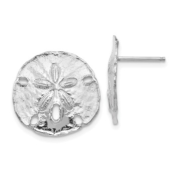 14K White Gold Large Sanddollar Post Earrings