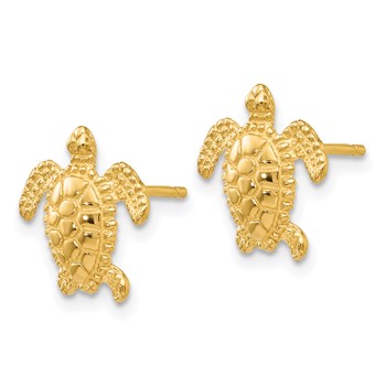 14k Sea Turtle Post Earrings — alternate view