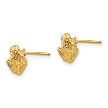 14k Mini Frog Post Earrings — alternate view