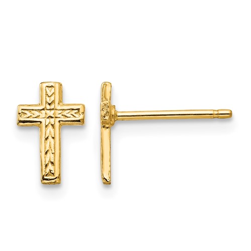 10k Polished Cross Post Earrings
