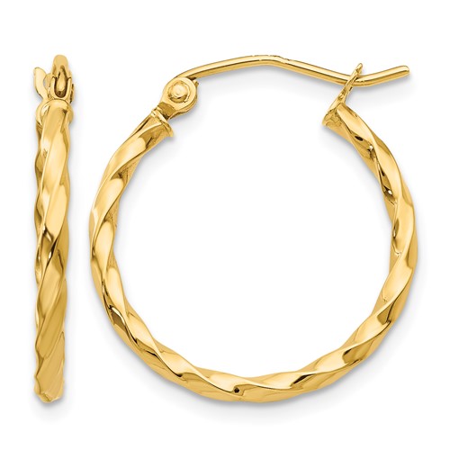 14k Twist Polished Hoop Earring