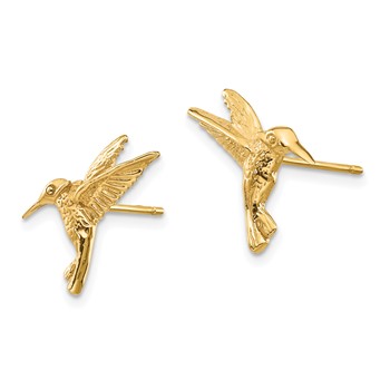 14k Hummingbird Post Earrings — alternate view