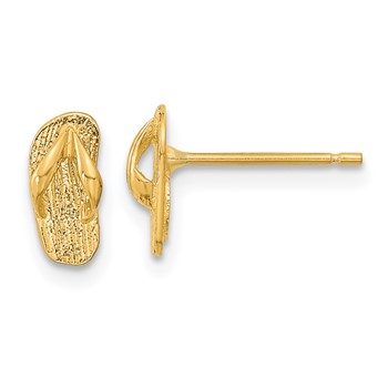 14k Polished Flip-Flop Post Earrings