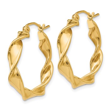 14k 4.00mm Twisted Hoop Earrings — alternate view