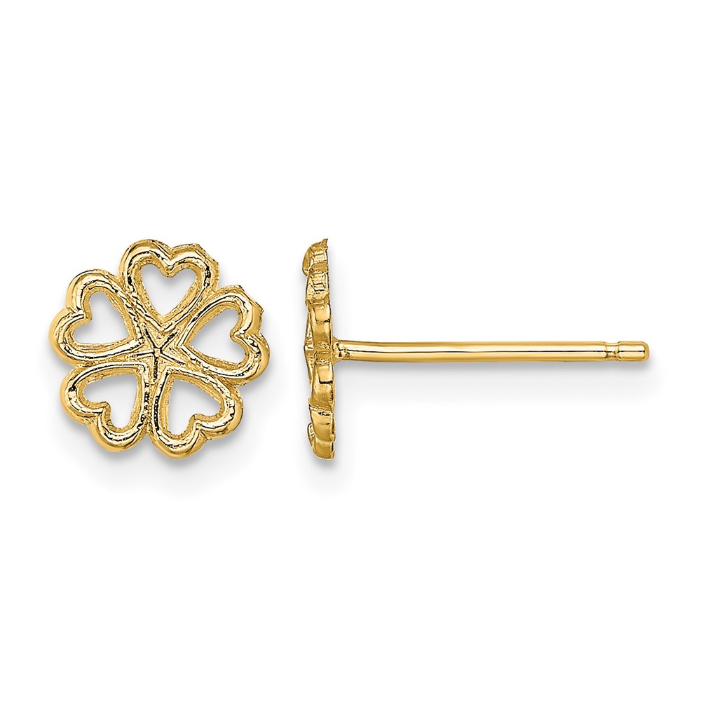 10k Five Hearts Circle Post Earrings