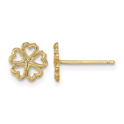10k Five Hearts Circle Post Earrings