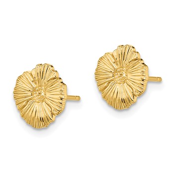 14K Textured Flower Post Earrings — alternate view