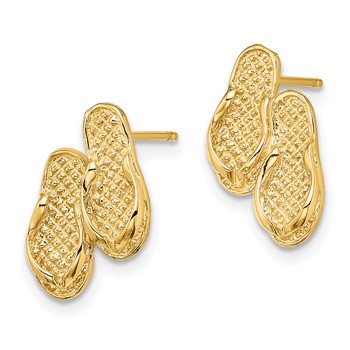14K Pair of Flip-Flops Post Earrings — alternate view