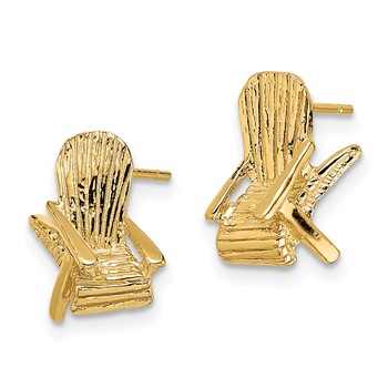 14K 2-D Beach Chair Post Earrings — alternate view