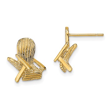 14K 2-D Beach Chair Post Earrings