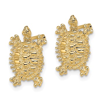 14K Textured Land Turtle Post Earrings — alternate view