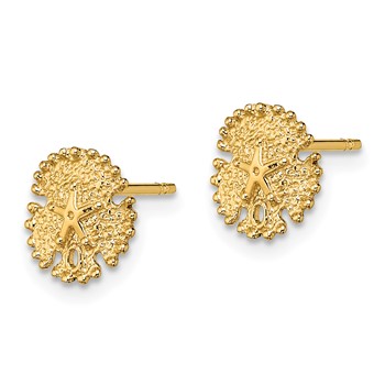 14K Textured Sand Dollar Post Earrings — alternate view