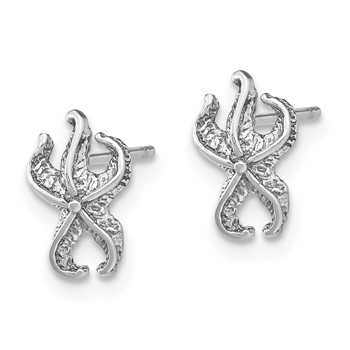14K White Gold Starfish Post Earrings — alternate view