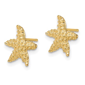 14K Textured Starfish Post Earrings — alternate view