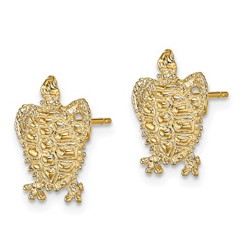 14k Textured Turtle Post Earrings — alternate view