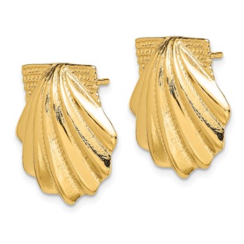 14K Scallop Shell Earrings — alternate view