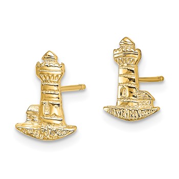 14K Lighthouse Post Earrings — alternate view