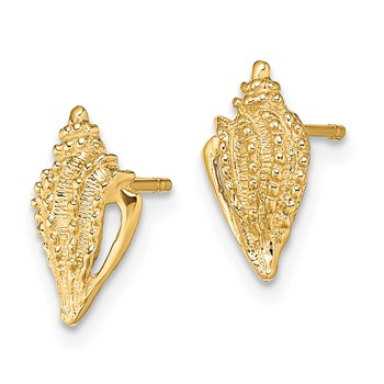 14K Mini Conch Shell Post Earrings — alternate view