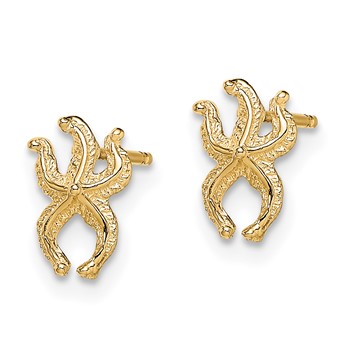14K Mini Starfish Post Earrings — alternate view