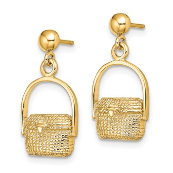 14K Nantucket Basket Dangle Post Earrings — alternate view
