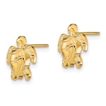 14k Polished Turtle Post Earrings — alternate view