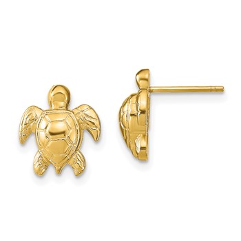14k Polished Turtle Post Earrings