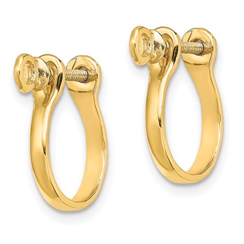 14k  3-D Shackle Link Screw Earrings — alternate view