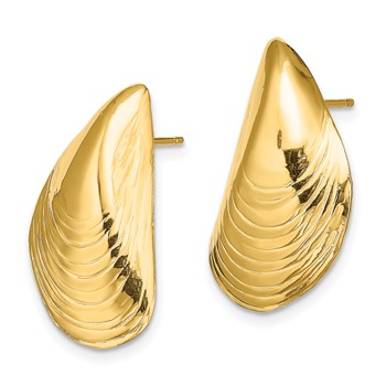 14K Polished Mussel Shell Post Earrings — alternate view