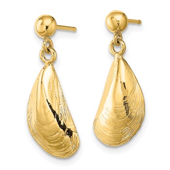 14K Mussel Shell Dangle Earrings — alternate view