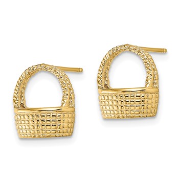 14K Basket Flat Back Post Earrings — alternate view