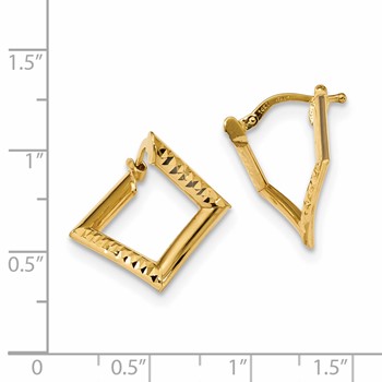 14k Gold Polished Twisted Square Earrings — alternate view