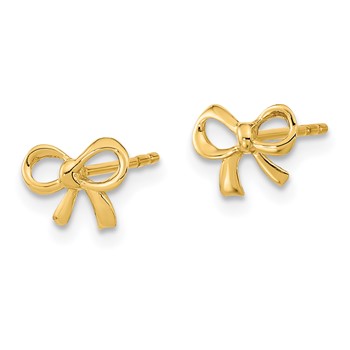 14k Polished Bow Post Earrings — alternate view