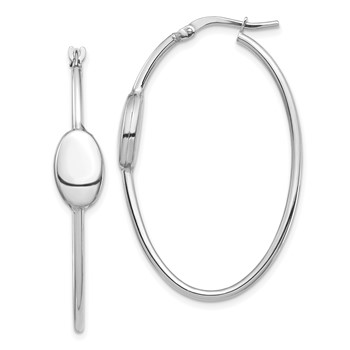 1/2pr 14k White Gold Polished Fancy Hoop Earrings