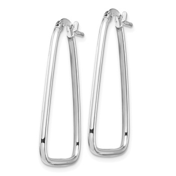 1/2pr 14k White Gold Polished Triangle Dangle Hoop Earrings — alternate view