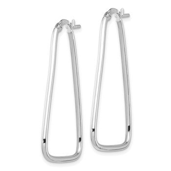 1/2pr 14k White Gold Polished Triangle Dangle Hoop Earrings — alternate view