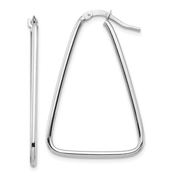1/2pr 14k White Gold Polished Triangle Dangle Hoop Earrings