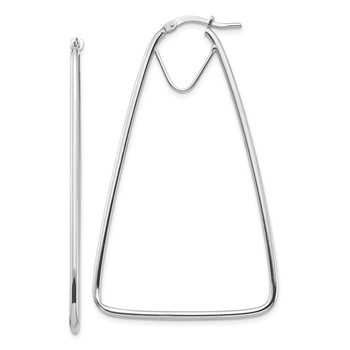 1/2pr 14k White Gold Polished Triangle Dangle Hoop Earrings