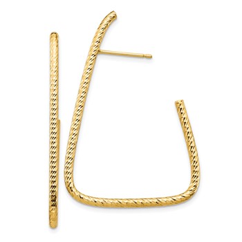 1/2pr 14k Polished & Diamond-cut Post Dangle Earrings