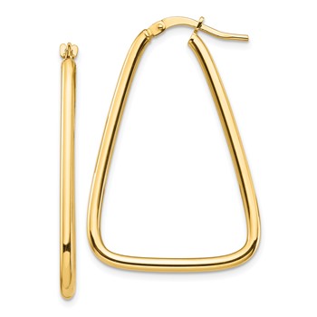 1/2pr 14k Polished Triangle Hoop Earrings