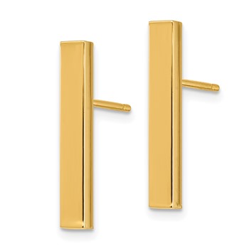 14k Polished 3x20mm Bar Post Earrings — alternate view