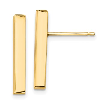 14k Polished 3x20mm Bar Post Earrings