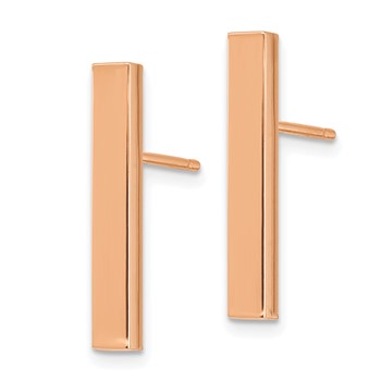 14k Rose Gold Polished 3mm Post Earrings — alternate view
