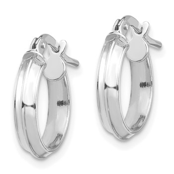 1/2pr 14k White Gold Polished 3mm Hoop Earrings — alternate view