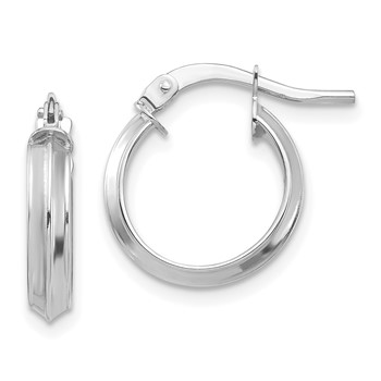 1/2pr 14k White Gold Polished 3mm Hoop Earrings