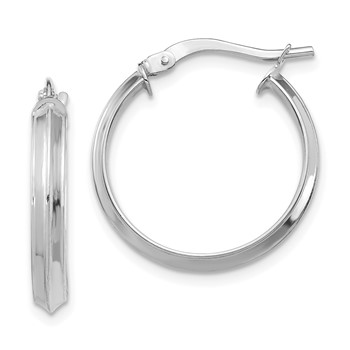 1/2pr 14k White Gold Polished 3mm Hoop Earrings