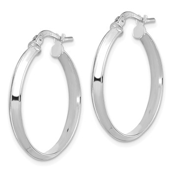 1/2pr 14k White Gold Polished 3mm Hoop Earrings — alternate view