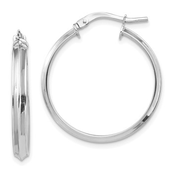 1/2pr 14k White Gold Polished 3mm Hoop Earrings